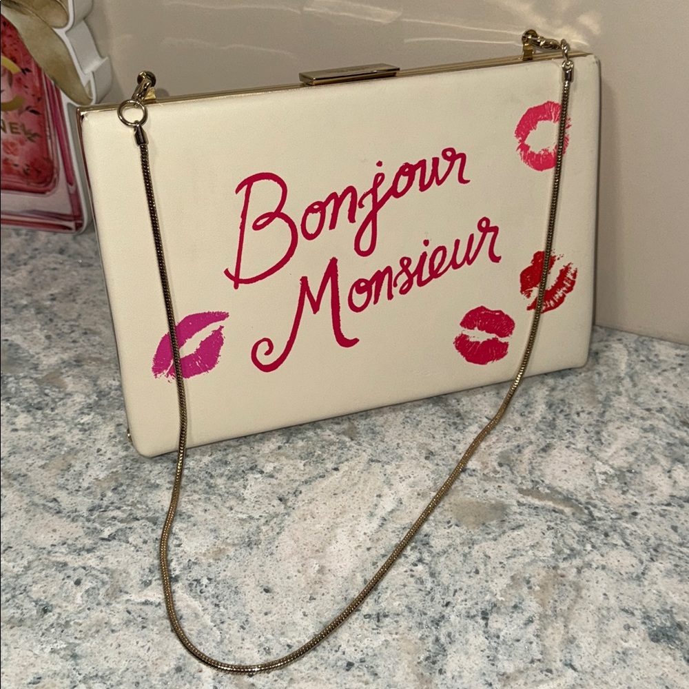 Kate Spade Novelty White Clutch with Gold Accent - Picture 5 of 5